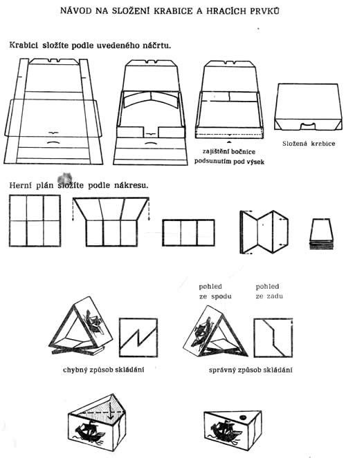 Návod na složení krabice a hracích prvků