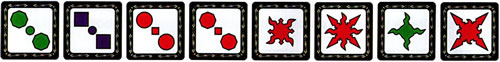 Příklady karet se symboly