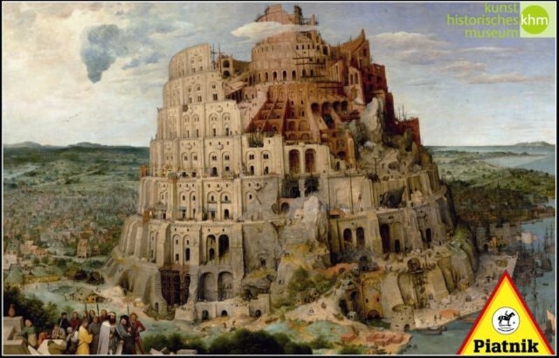 Puzzle Bruegel-Babylonská věž, 1000 dílků, Piatnik